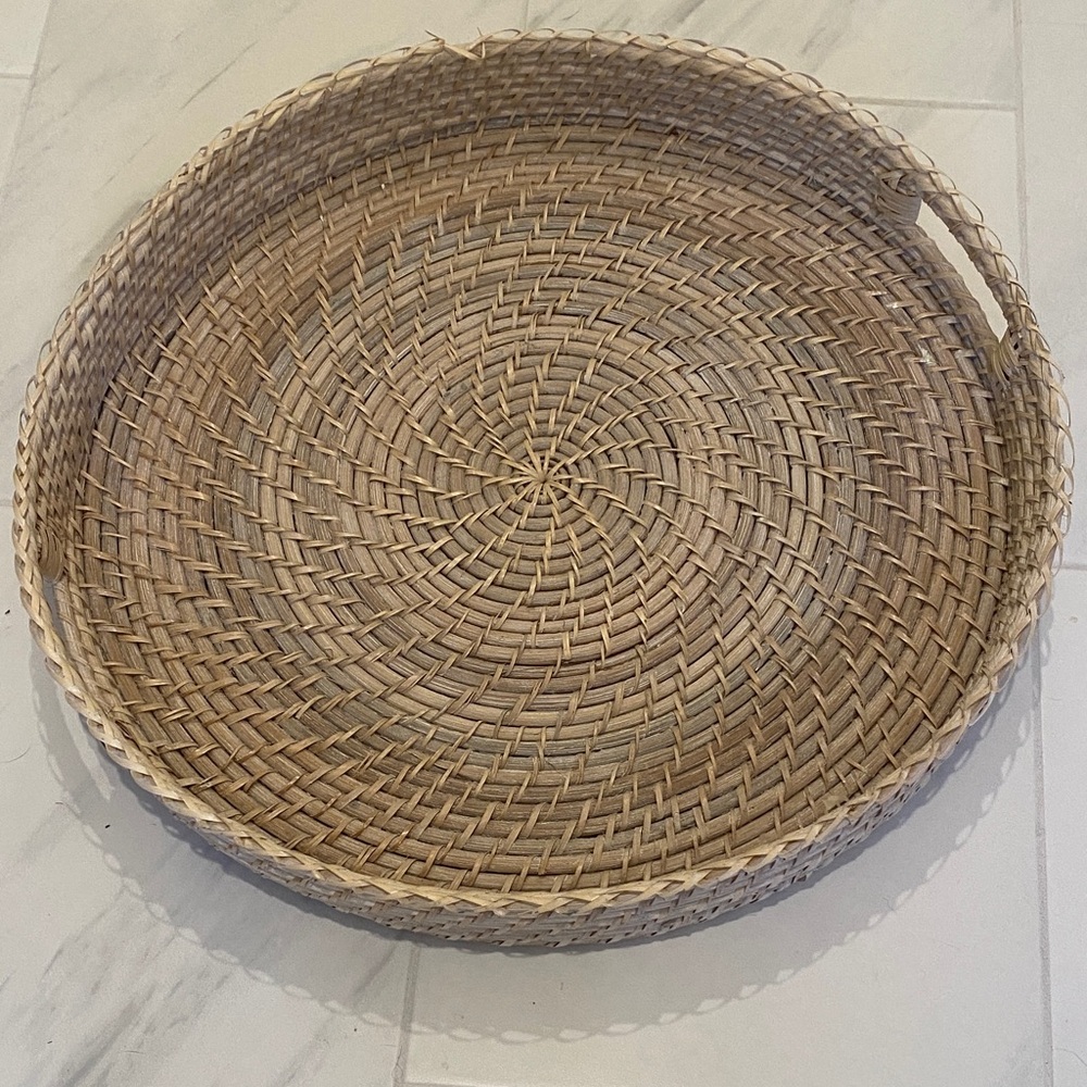Natural Woven Basket Tray 20.5 inches wide